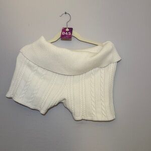 Women's White Knit Shorts